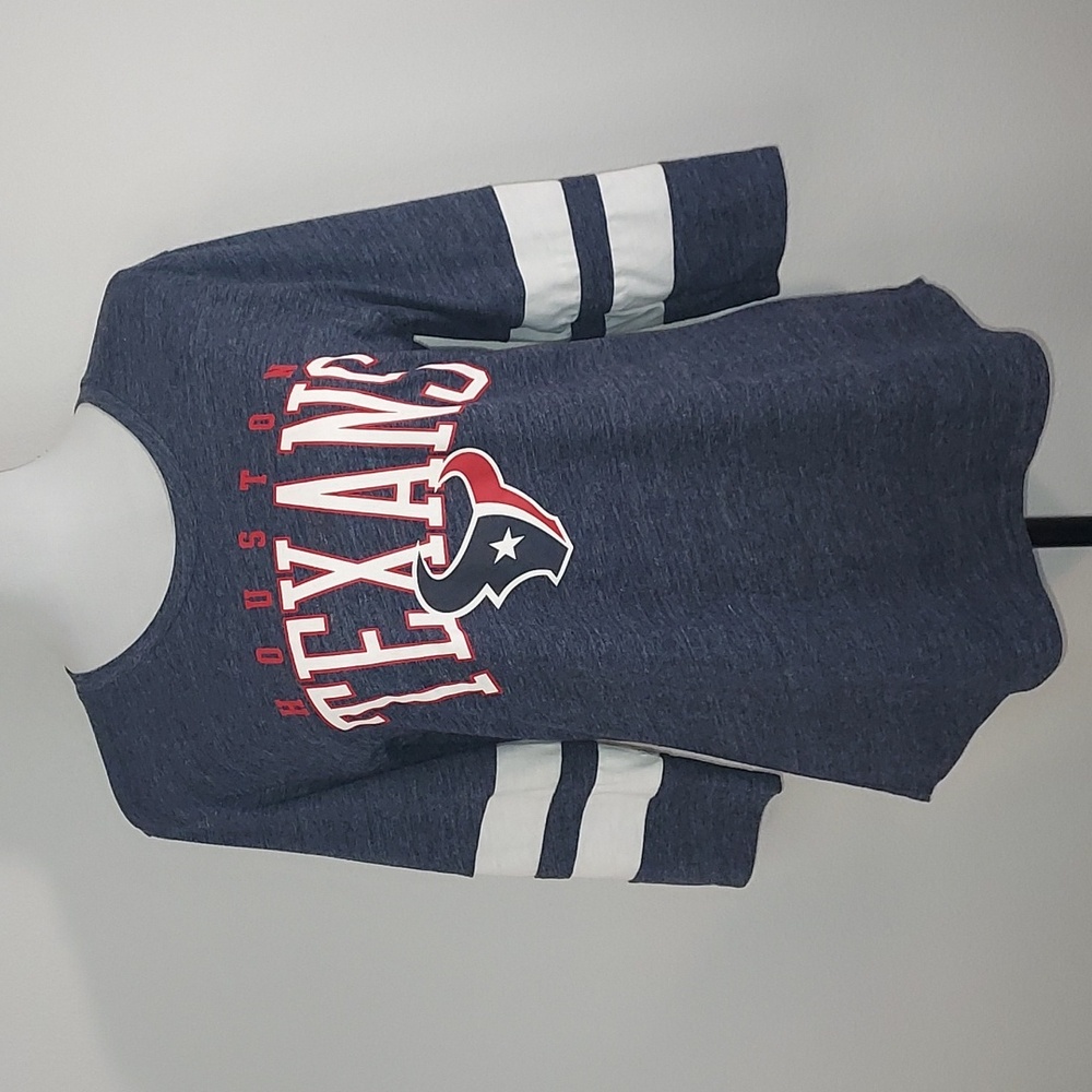 NFL Team Apparel Houston Texans 3/4 Sleeve Scoop Neck Women's T-Shirt Size Med